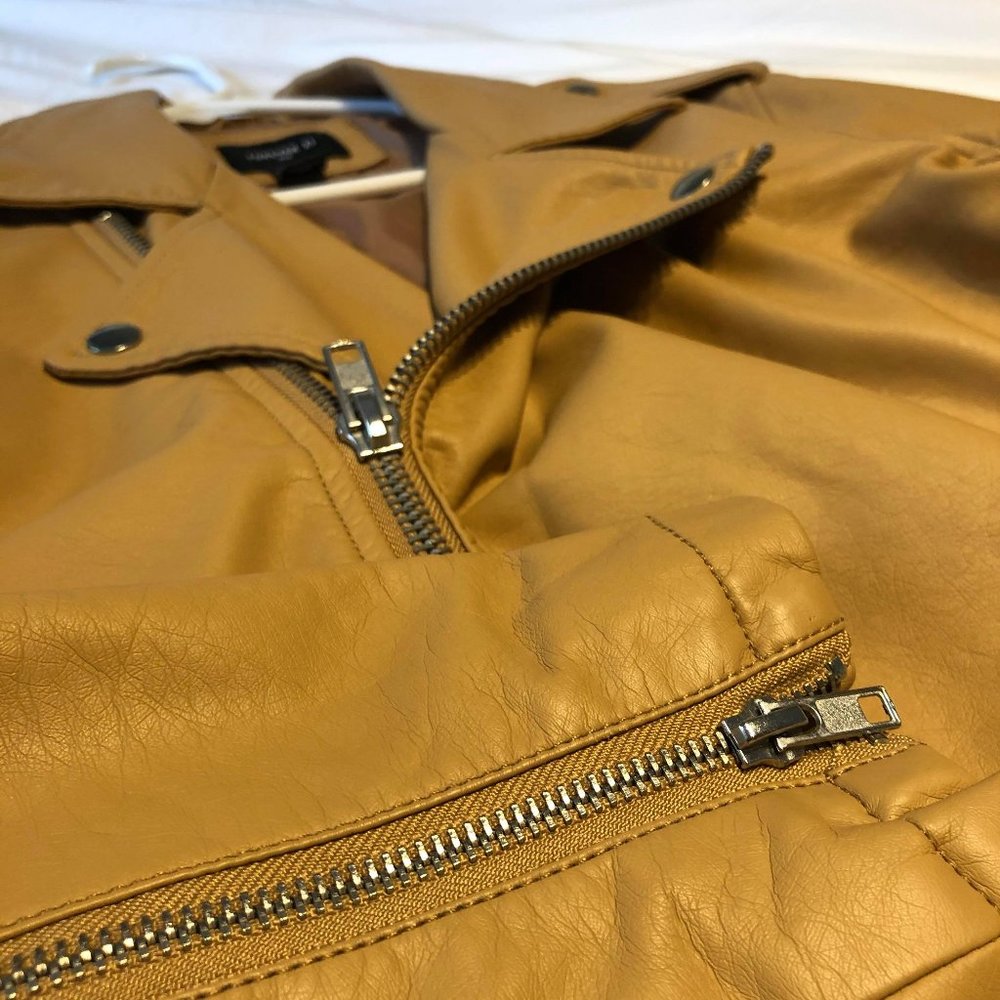 Faux Leather Tan Moto Jacket (21men)